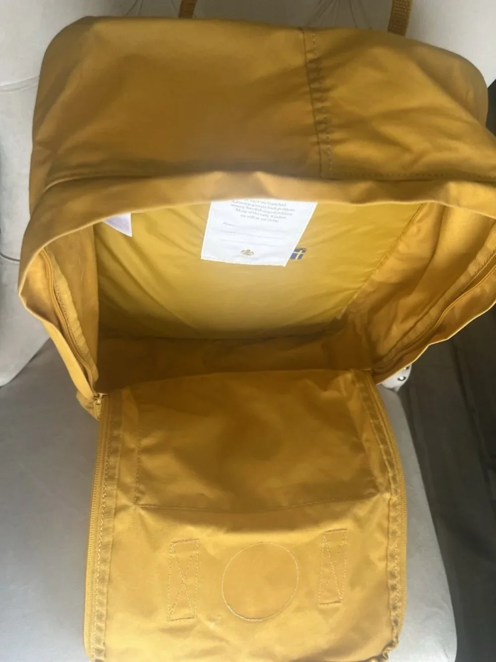 Fjallraven Kanken Backpack Yellow School Bag w Seat Pad 23510 Lightweight